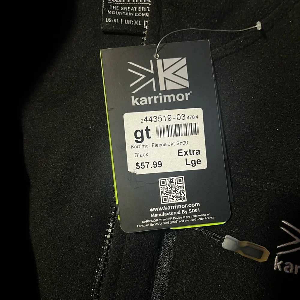 Men’s Black Karrimor Fleece Jacket - Brand New with Tags - Picture 3 of 5